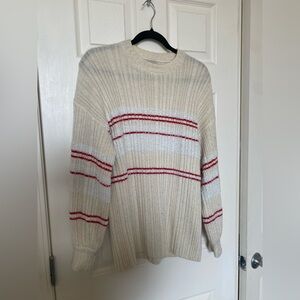 UO Striped Cream and Red Sweater